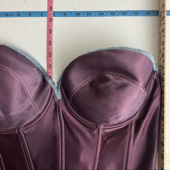 Marjorie 44D American VINTAGE 70s Violet Purple and Lilac Hand Dyed Bustier C - Picture 8 of 8